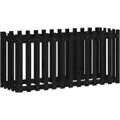 vidaXL Verhoogde plantenbak met lattenstructuur, zwart, 150x50x70 cm, massief grenenhout