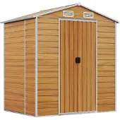 vidaXL Tuinschuur 191x130x198 cm gegalvaniseerd staal lichtbruin