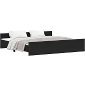 vidaXL Bedframe met hoofd- en voeteneinde zwart 200x200 cm