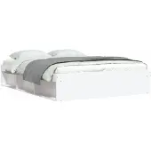 vidaXL Bedframe, wit, 150x200 cm