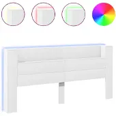 vidaXL Hoofdbordkast met LED-verlichting 220x16,5x103,5 cm wit