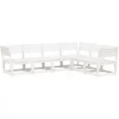 vidaXL 6-delige Loungeset massief grenenhout wit