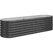 vidaXL Plantenbak 152x40x36 cm gegalvaniseerd staal antracietkleurig