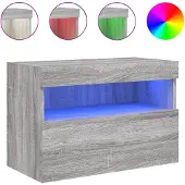 vidaXL TV-wandmeubel met LED-verlichting, grijs Sonoma, 60x30x40 cm