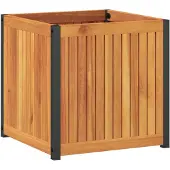 vidaXL Plantenbak 45x45x44 cm massief acaciahout en staal