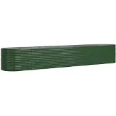 vidaXL Plantenbak 440x80x68 cm gegalvaniseerd staal groen