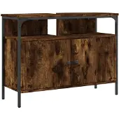 DKD Home Decor Onderkast voor wastafel, gerookt eikenfineer, 80x30x60 cm, houtvezelplaat