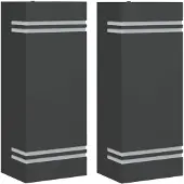 vidaXL Buitenwandlampen, 2 stuks, zwart, roestvrij staal