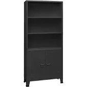 vidaXL Boekenkast industrieel 80x32x180 cm staal antracietkleurig