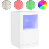 vidaXL Bijzetkast met LED-verlichting bewerkt hout wit