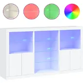 vidaXL Dressoir met LED-verlichting 181,5x37x100 cm wit