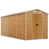 vidaXL Tuinschuur 191x470x198 cm gegalvaniseerd staal lichtbruin