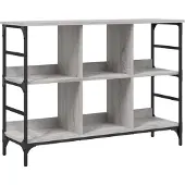 vidaXL Dressoir 102x32x73,5 cm bewerkt hout grijs sonoma eikenkleurig