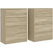 vidaXL Dressoirs 2 st 60x31x84 cm bewerkt hout sonoma eikenkleurig