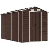 vidaXL Tuinhuis Bruin 191x300x198 cm Gegalvaniseerd Staal