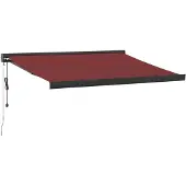 vidaXL Elektrische Zonneluifel 3,5 x 2,5 m Bordeauxrood 100% Polyester