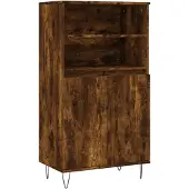 vidaXL Hoge kast 60x36x110 cm bewerkt hout gerookt eikenkleurig
