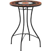 vidaXL Bistrotafel mozaïek Ø50x70 cm keramiek terracottakleurig en wit