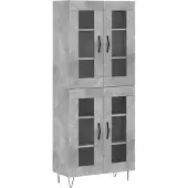 vidaXL Hoge kast 69,5x34x180 cm bewerkt hout betongrijs