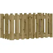 vidaXL Verhoogde plantenbak met lattenomheining-design, 100x50x50 cm, van geïmpregneerd grenenhout