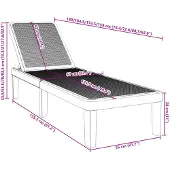 vidaXL Verstelbare ligbed, 4 standen, 155,5 x 57 x 28 cm, polypropyleen