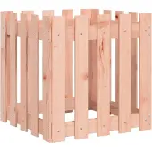 vidaXL Plantenbak met hekontwerp 50x50x50 cm massief douglashout