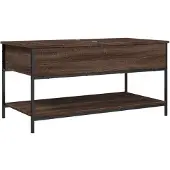 vidaXL Salontafel 100x50x50 cm bewerkt hout en metaal bruineikenkleur