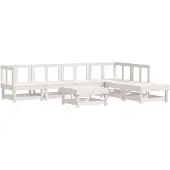 vidaXL 7-delige Loungeset massief grenenhout wit
