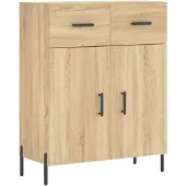 vidaXL Dressoir 69,5x34x90 cm bewerkt hout sonoma eikenkleurig