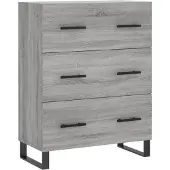 vidaXL Dressoir 69,5x34x90 cm bewerkt hout grijs sonoma eikenkleurig