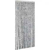 vidaXL Vliegenhor, grijs, zwart en wit, 100x200 cm, chenille