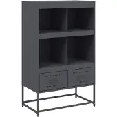 vidaXL Hoge kast 68x39x111,5 cm staal antracietkleurig