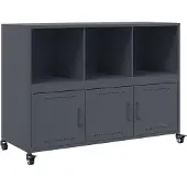 vidaXL Dressoir 100,5x39x72 cm staal antracietkleurig