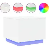 vidaXL Salontafel met LED-verlichting, wit, 50x50x40 cm