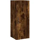 vidaXL Wandkast 34,5x34x90 cm bewerkt hout gerookt eikenkleurig
