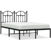 vidaXL Bedframe met hoofdeinde, zwart metaal, 120x200 cm