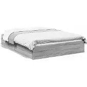 vidaXL Bedframe met lades, grijs Sonoma, 120x200 cm, houtvezel
