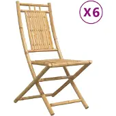 vidaXL Opklapbare stoelen, 6 stuks, 46x66x99 cm, bamboe