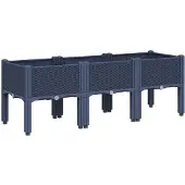 vidaXL Plantenbak met poten 120x40x42 cm polypropeen blauwgrijs