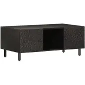 vidaXL Salontafel zwart, 100x54x40 cm, massief mangohout