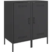 vidaXL Dressoirs 2 st 36x39x79 cm staal zwart
