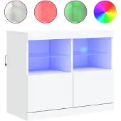 vidaXL Dressoir met LED-verlichting, wit, 81x37x67 cm