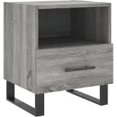 vidaXL Nachtkastje 40x35x47,5 cm bewerkt hout grijs sonoma eikenkleur