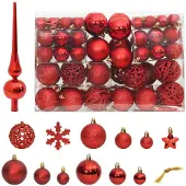 vidaXL 111-delige Kerstballenset polystyreen rood