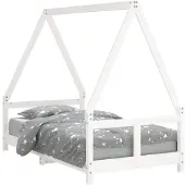 vidaXL Kinderbedframe 80x160 cm massief grenenhout wit