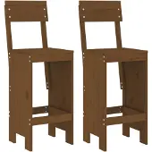vidaXL Barkrukken 2 st 40x48,5x115,5 cm massief grenenhout honingbruin