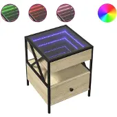 vidaXL Nachtkastje met Infinity LED 40x40x51 cm sonoma eikenkleurig