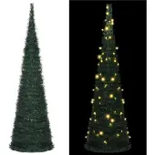 vidaXL Kunstkerstboom met verlichting pop-up 150 cm groen