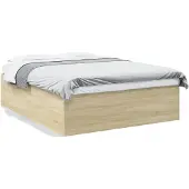 vidaXL Bedframe bewerkt hout sonoma eikenkleurig 150x200 cm