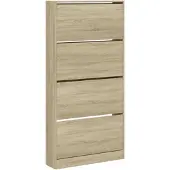 vidaXL Schoenenkast met 4 klaplades 80x21x163,5 cm sonoma eikenkleurig